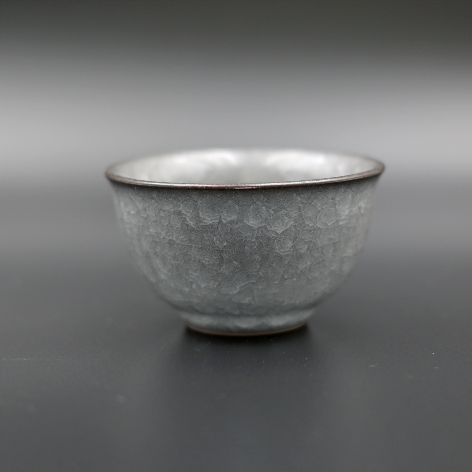Longquan celadon ice crackle glaze ya shou cup with traditional weighted base design for tea ceremony use