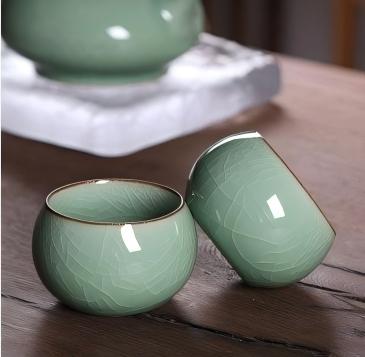 3pcs in 1 Hand-made Ge kiln Celadon  Iron Clay Tea Set