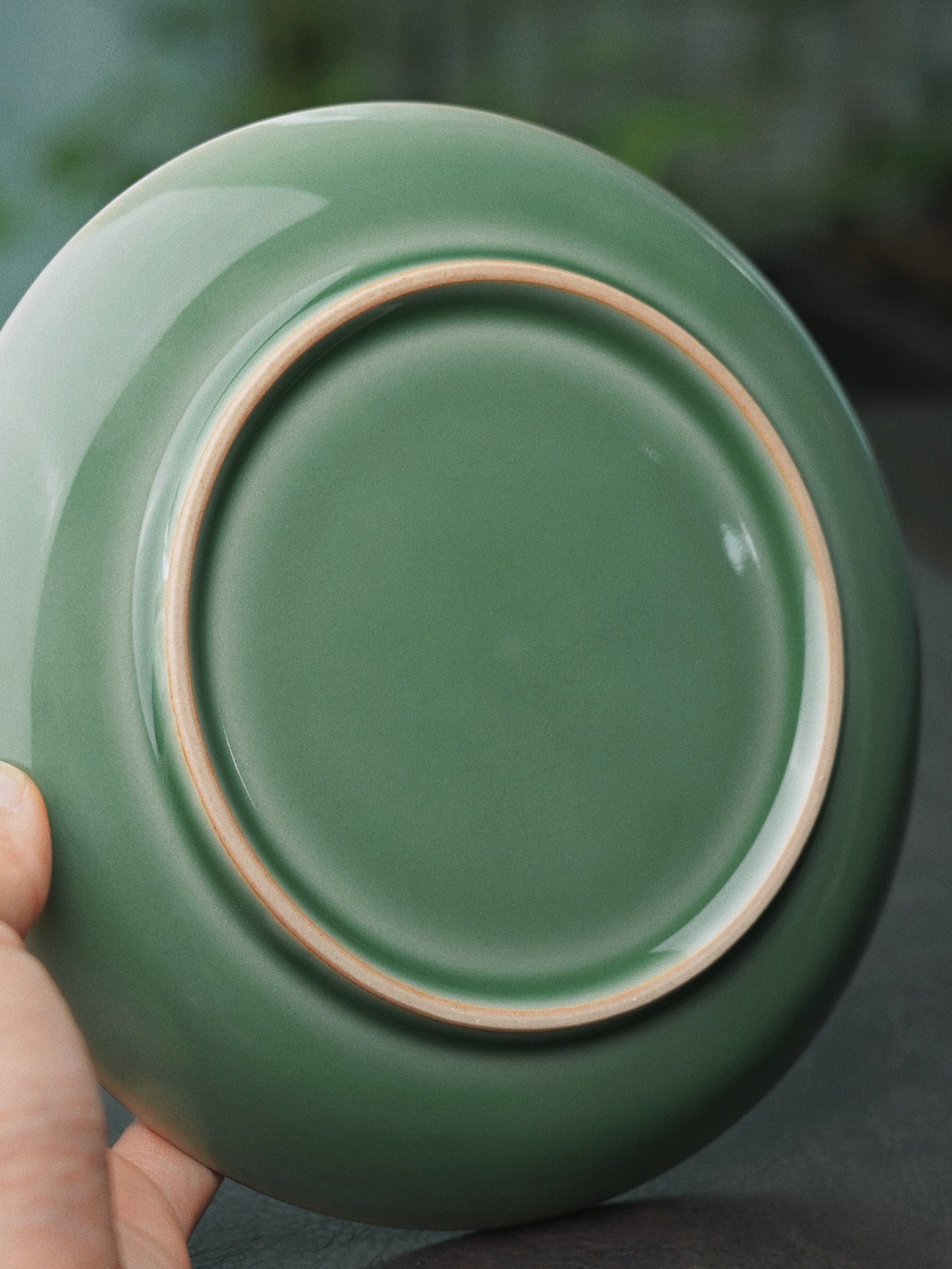 Longquan Celadon Relief-Carved Dragon Pattern Tea Tray / Pot Coaster
