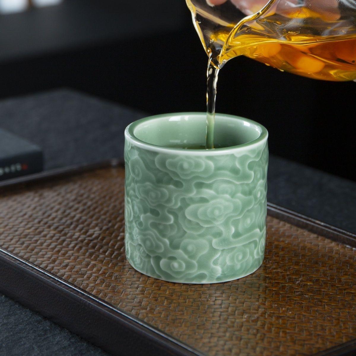 Each Longquan Celadon Cup tells a story of clouds, clay, and calmness.