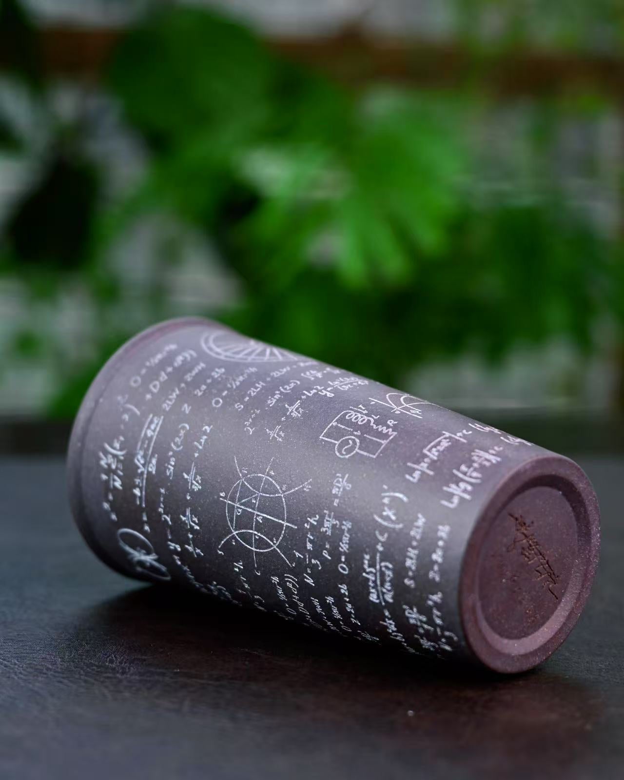 Saanwu Studio Yixing Zisha clay calculus and math equation pattern cup for mutiple purpose with large capacity of 300 ml