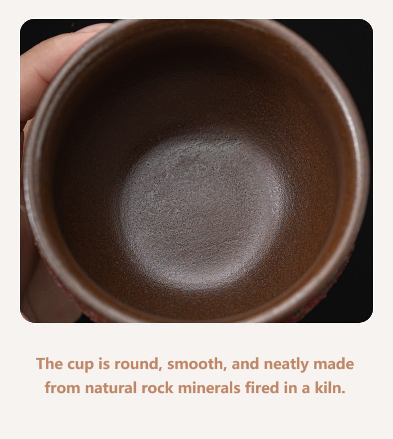 Handmade Rock Mineral Colored Rough Porcelain Gold-Painted Tea Cup