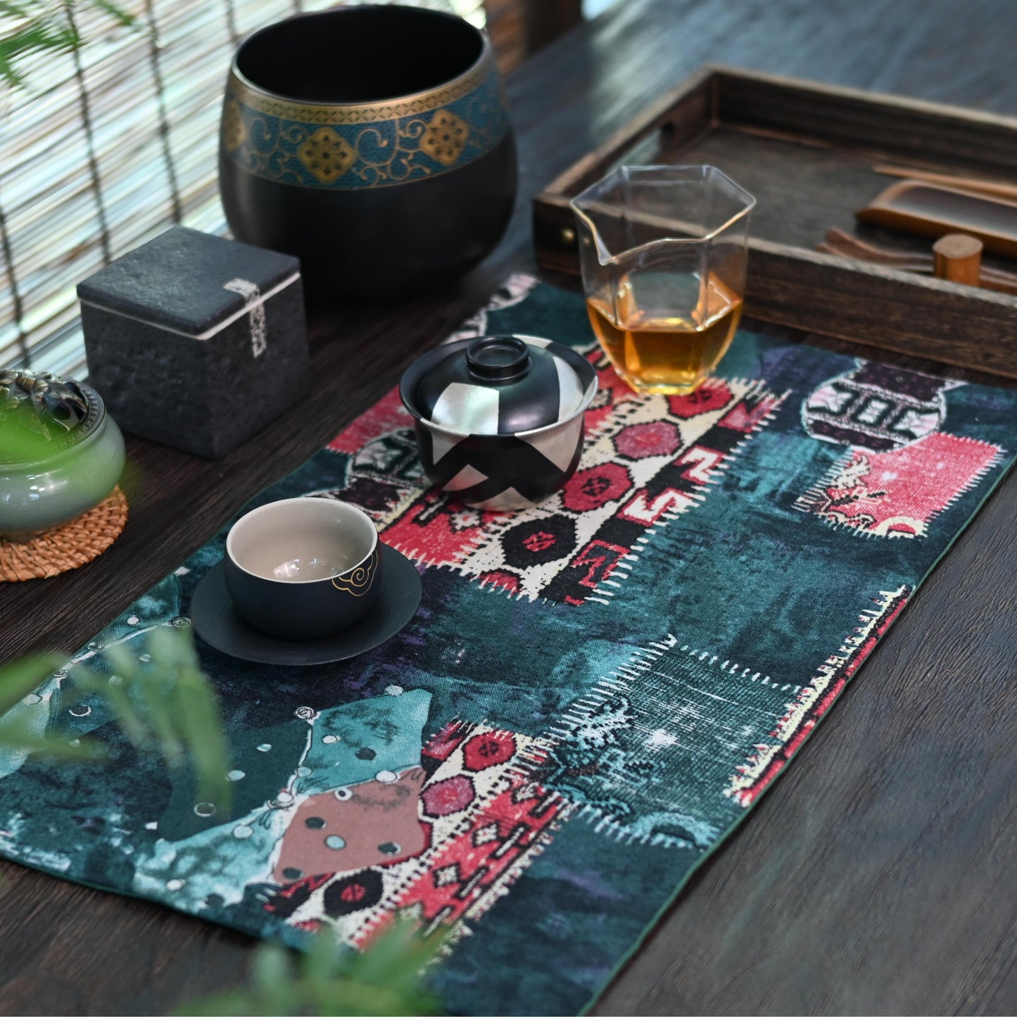 Cotton and Linen Printed Absorbent Retro Tablecloth Teamat Nordic Style