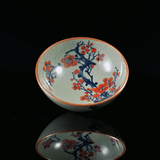 Jingdezhen Hand-Painted Plum Blossom Underglaze Pu-erh Tea Cup /  Teapot