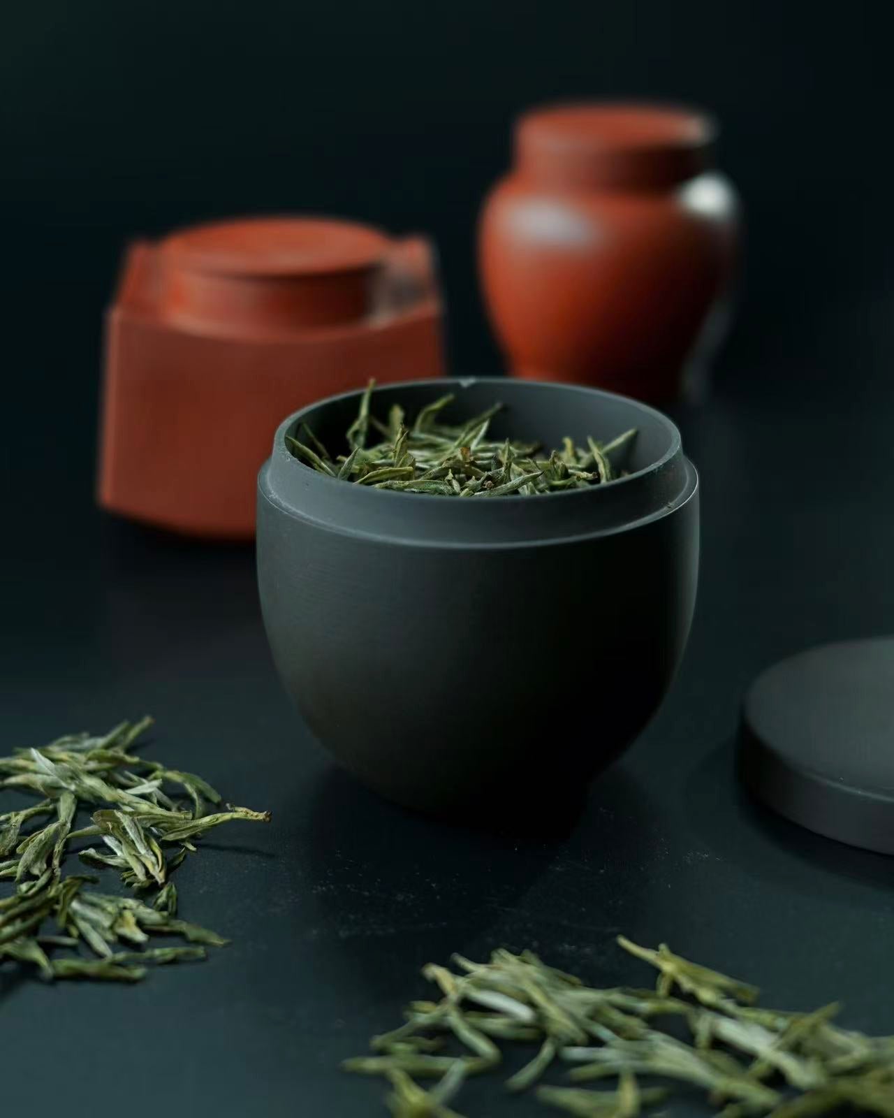 Handcrafted Yixing travel tea caddy with natural clay finish, perfect size for personal tea sessions outdoors