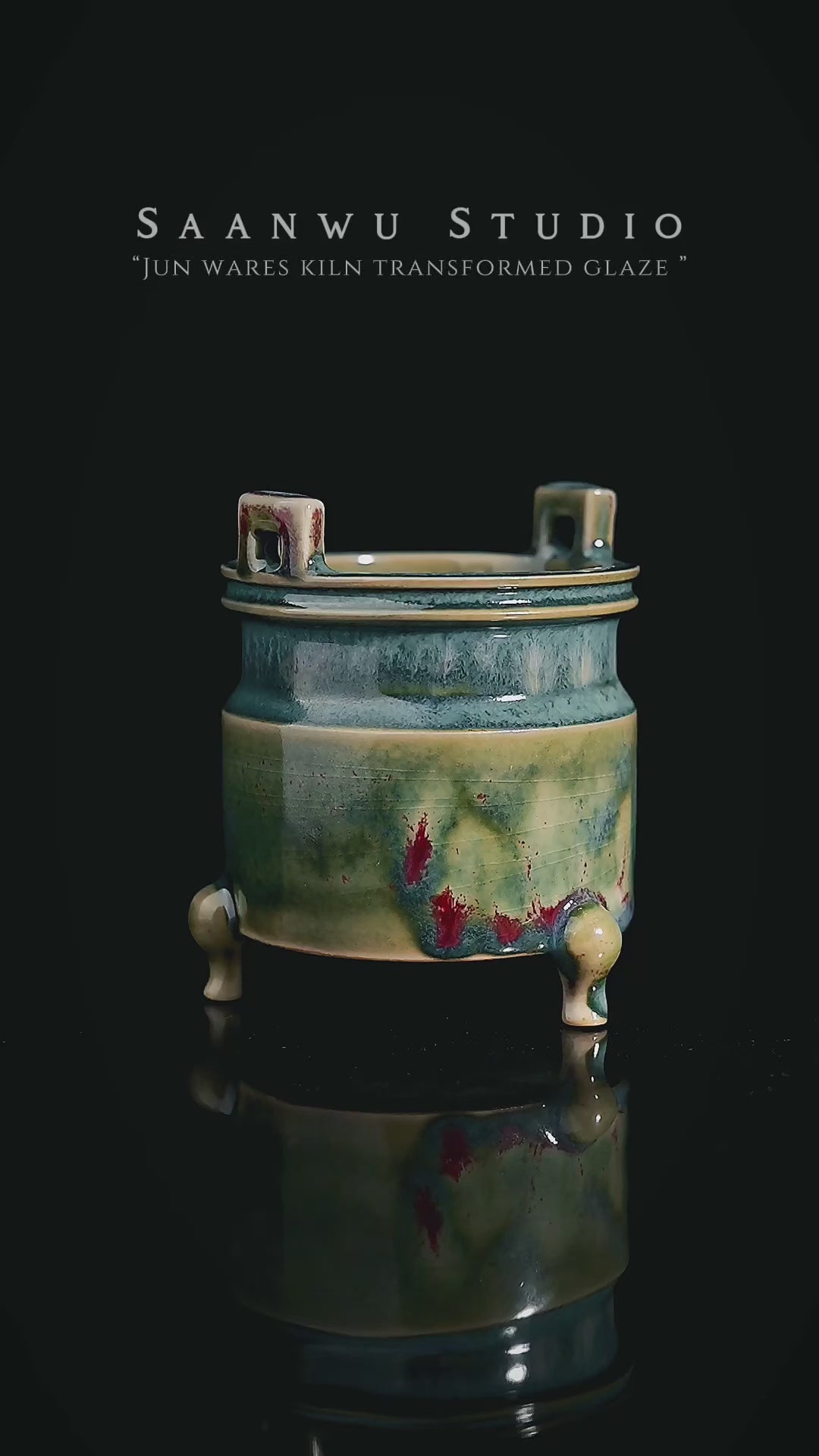 Saanwu Studio Chinese Jun ware incense burner for Chinese incense stick
