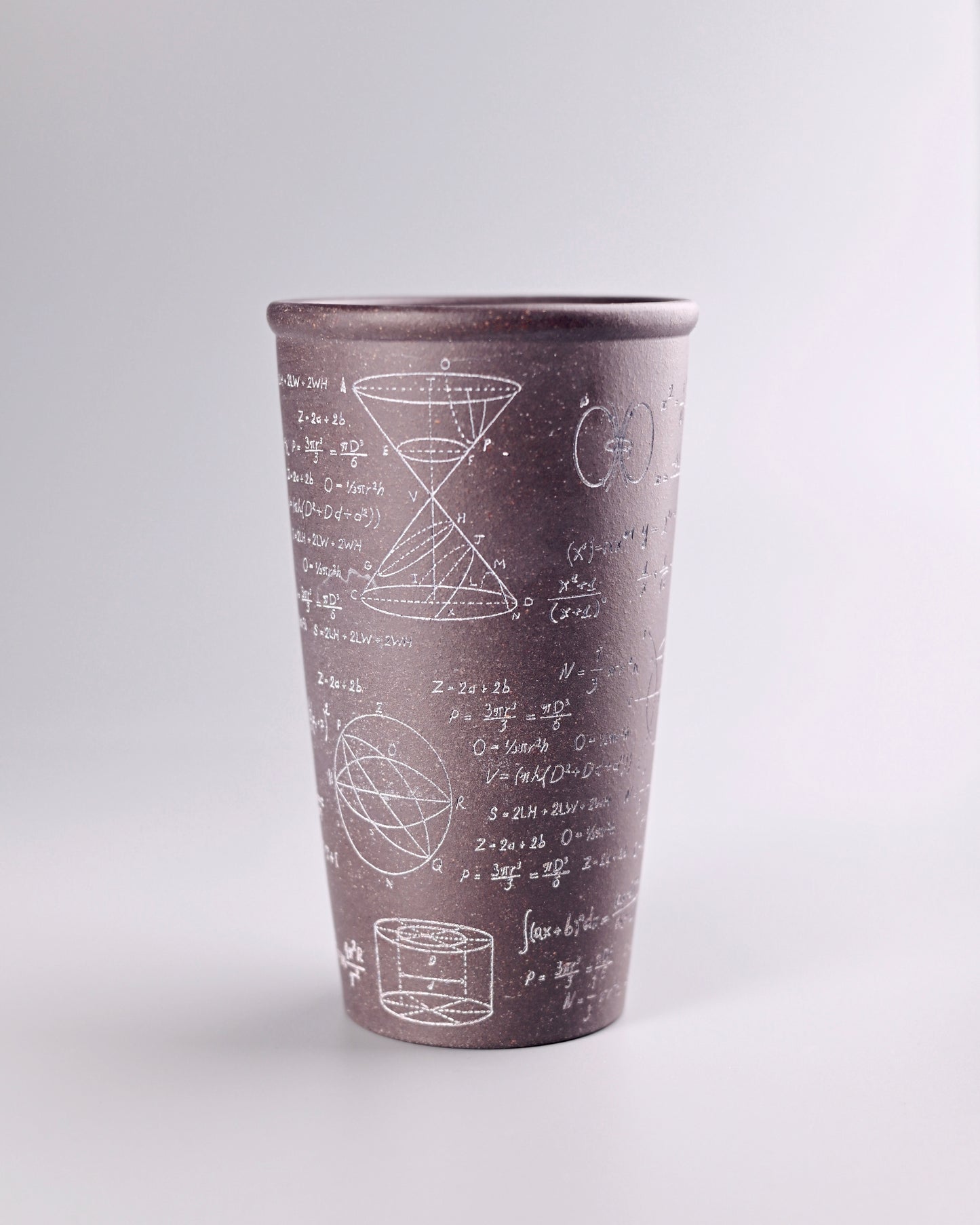 Saanwu Studio Yixing Zisha clay calculus and math equation pattern cup with large capacity of 300 ml