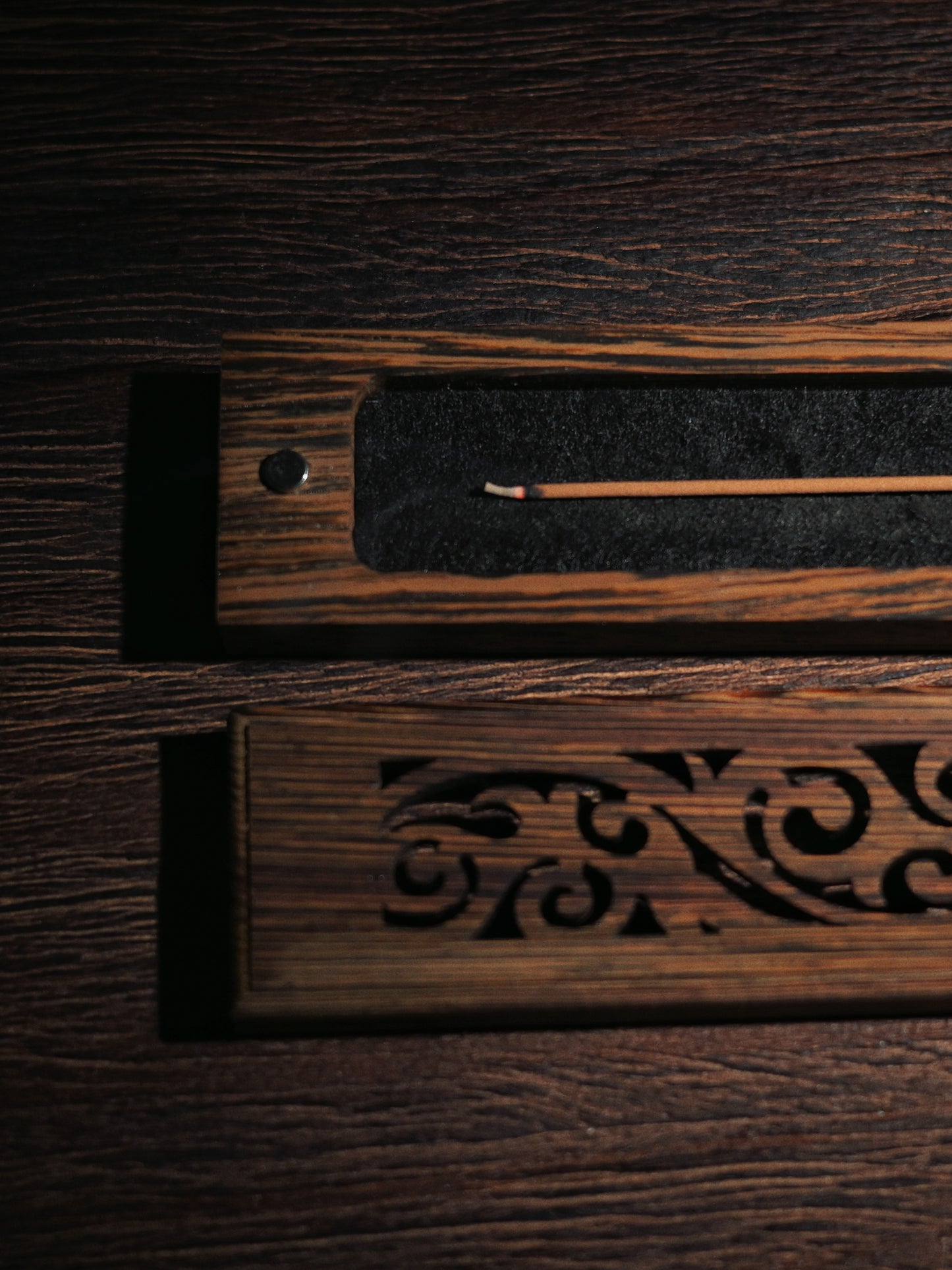 Hollow Carved Wenge Wood Incense Sticks Burner
