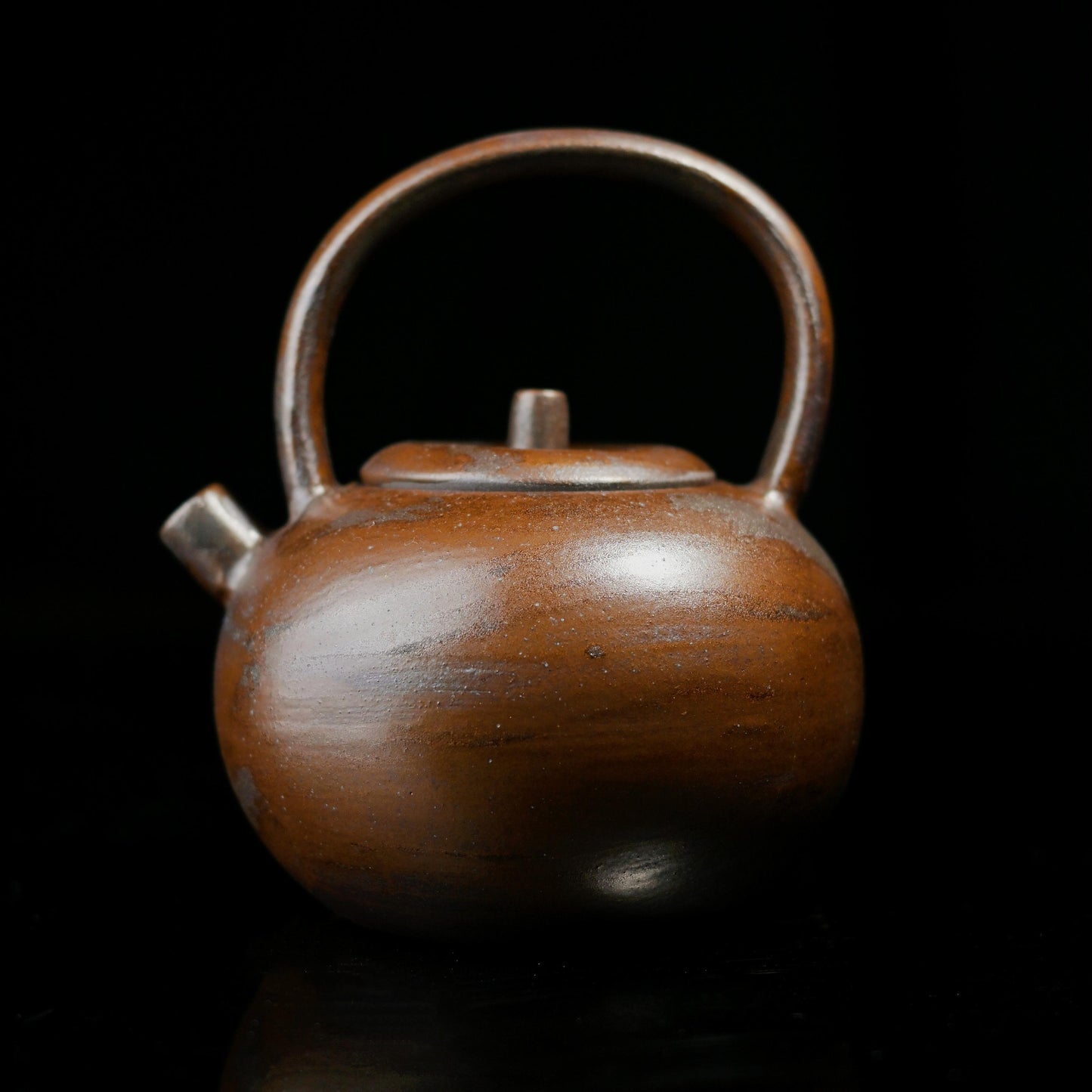Retro Coarse Clay Arichaic Design Handle Teapot