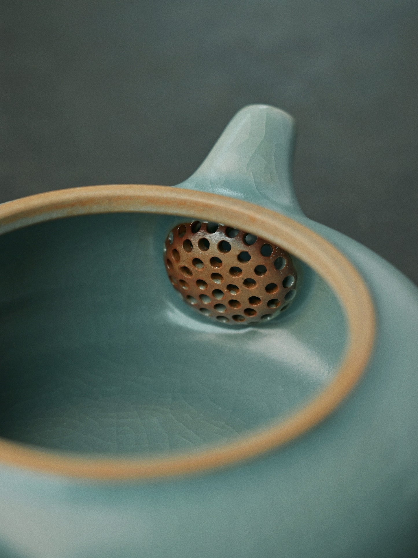 Ru Porcelain Vintage Glaze Archaized Teapot
