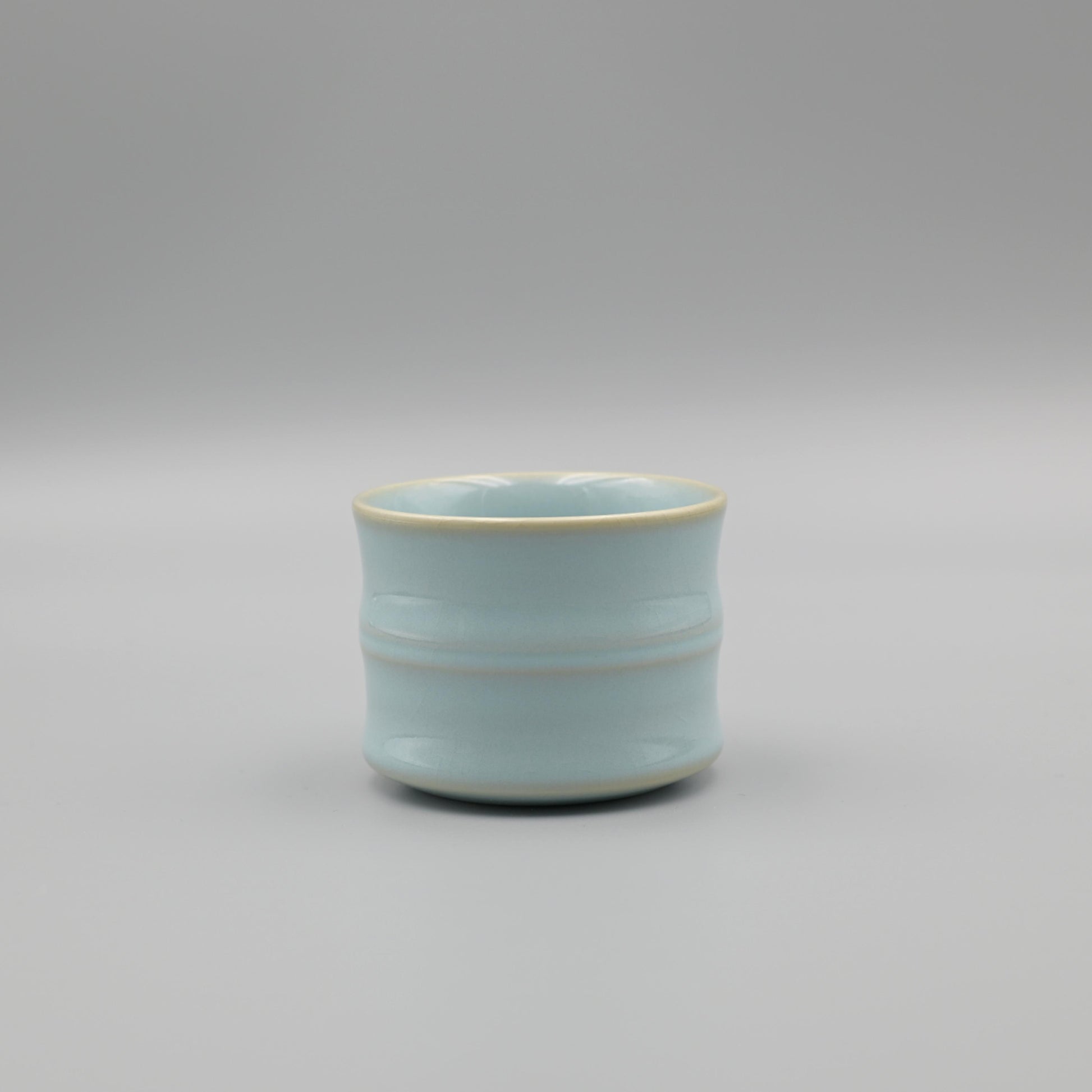 Saanwu Ru ware sky-blue glaze bamboo shape teacup for tea ceremony