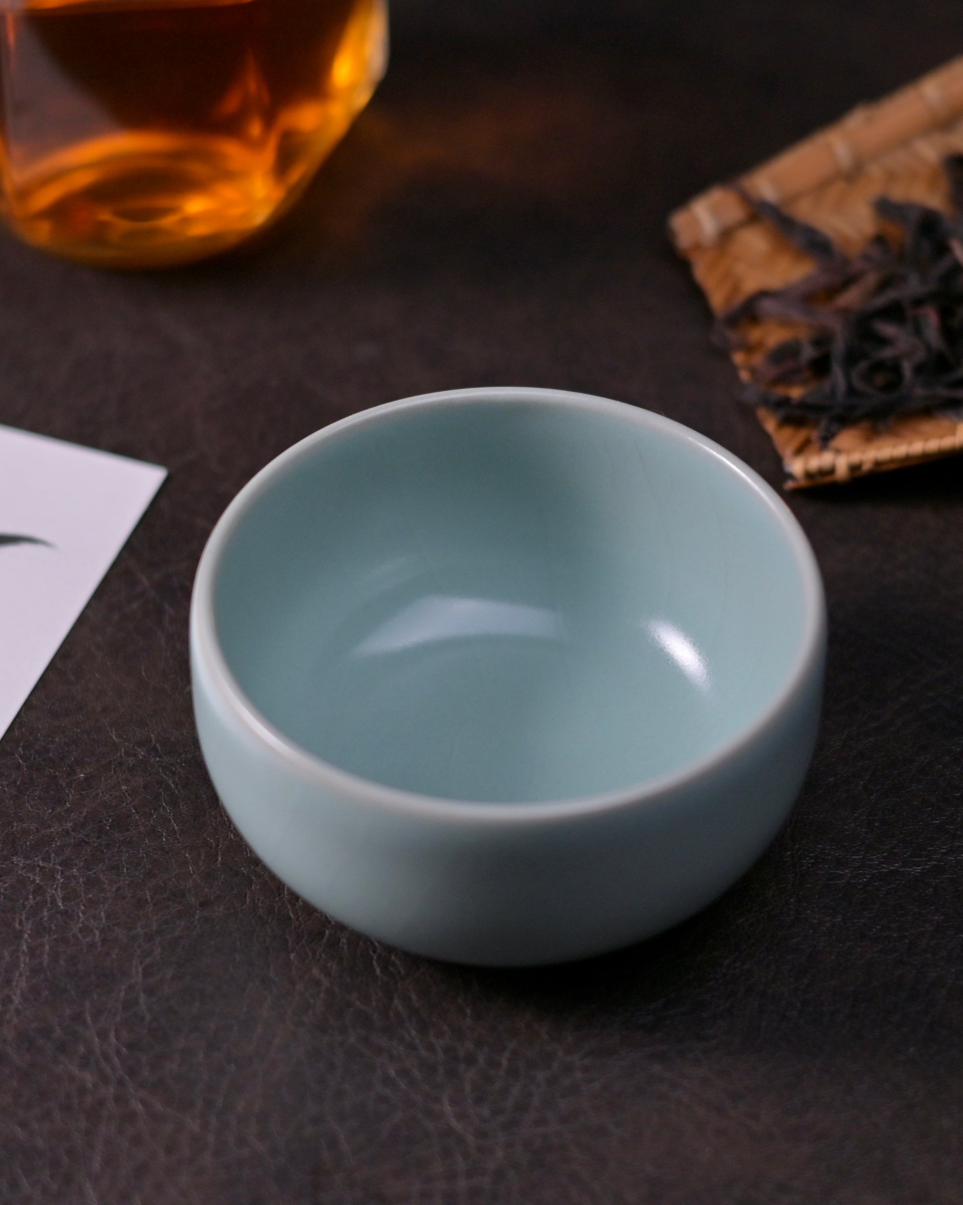 Chinese Ru porcelain antique style teacup with crackled glaze