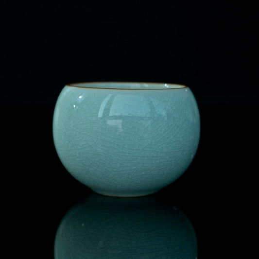 Ru ware egg shape crackled glaze ceramic teacup