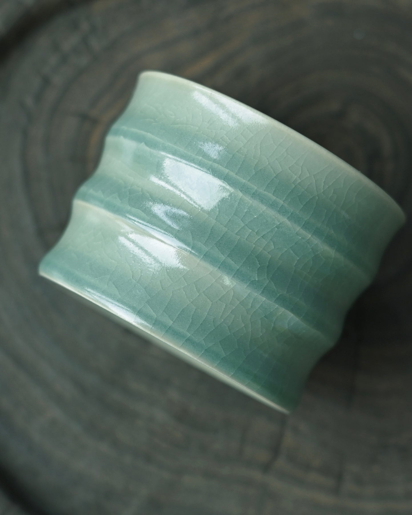 Ru ware master cup featuring traditional crab claw crackles and pin-firing technique, suitable for tea or coffee
