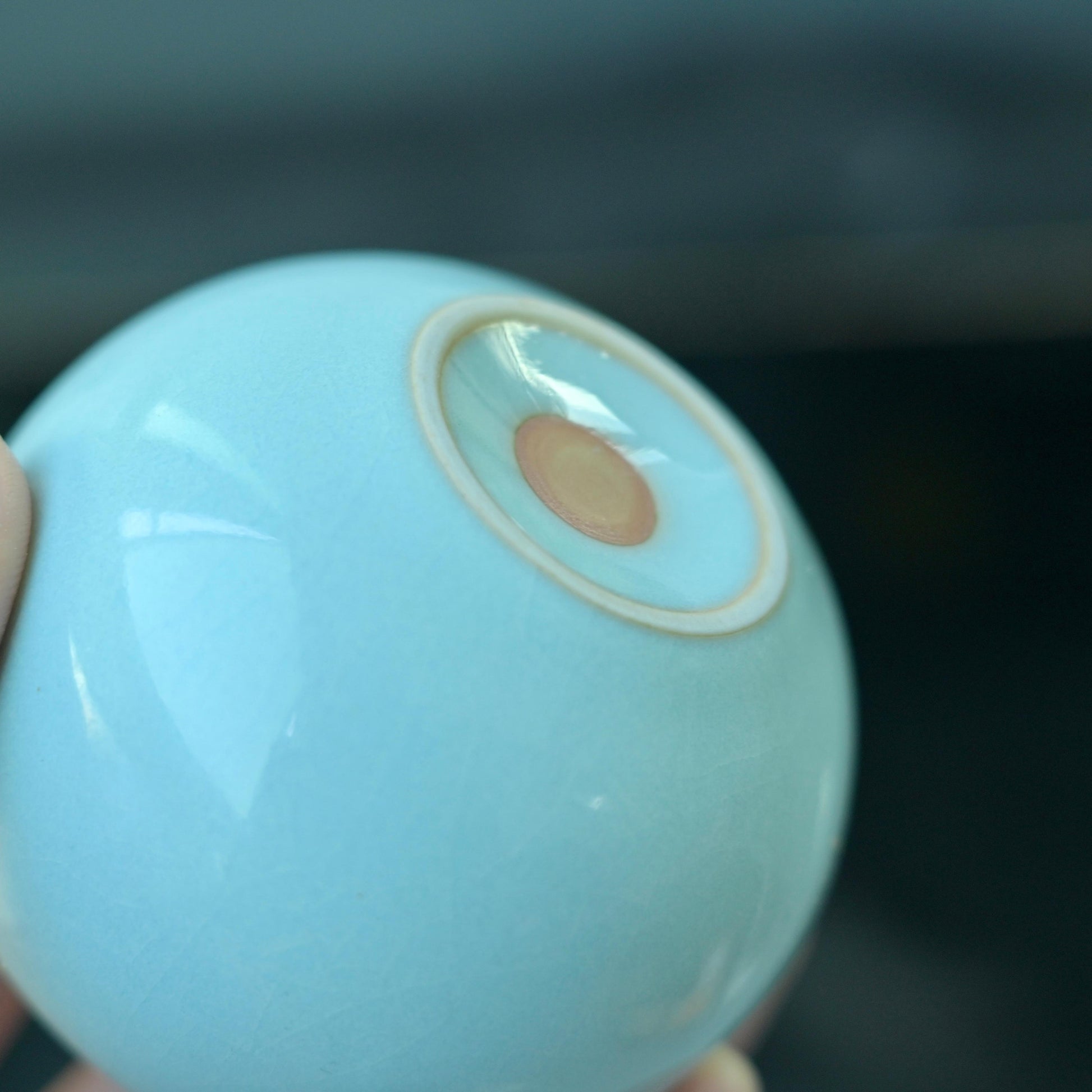 Ru porcelain sky blue glaze with crackle pattern dragon egg cup for Chinese Gongfu tea