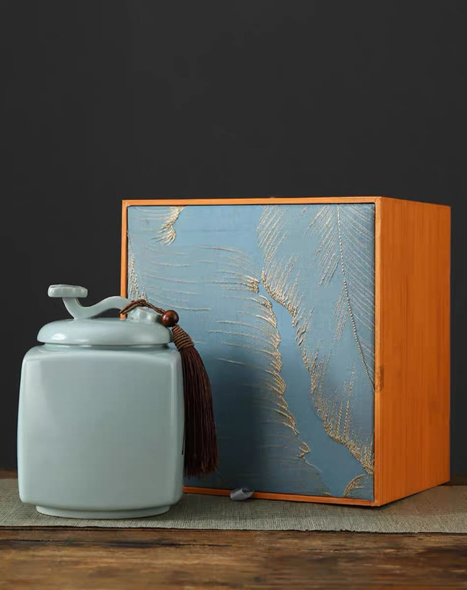 Ru Porcelain Large Capacity Tea Jar / Tea Canister 1000ML
