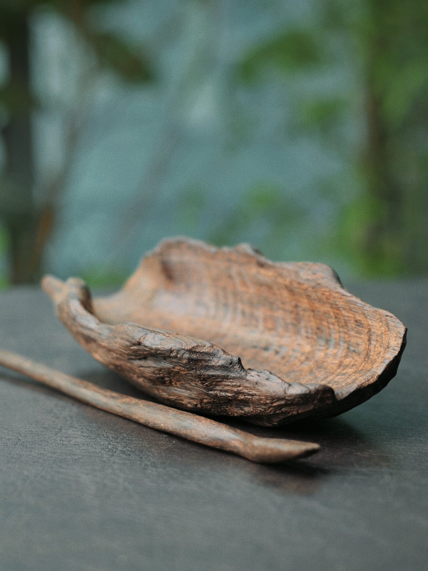 Hand-Carved Wabi-Sabi Irregular Wooden Tea Scoop