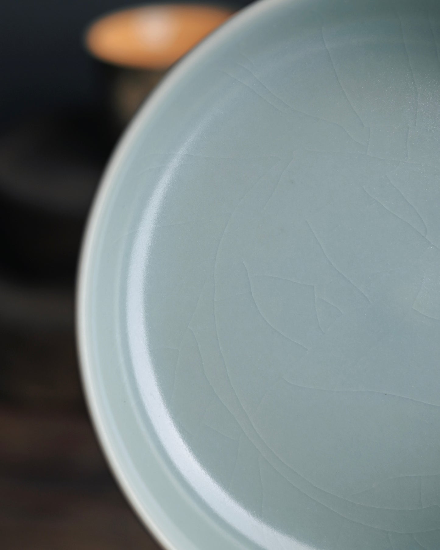 Ru ware replica revealing incense ash clay body at thin glaze areas, authentic Northern Song craftsmanship