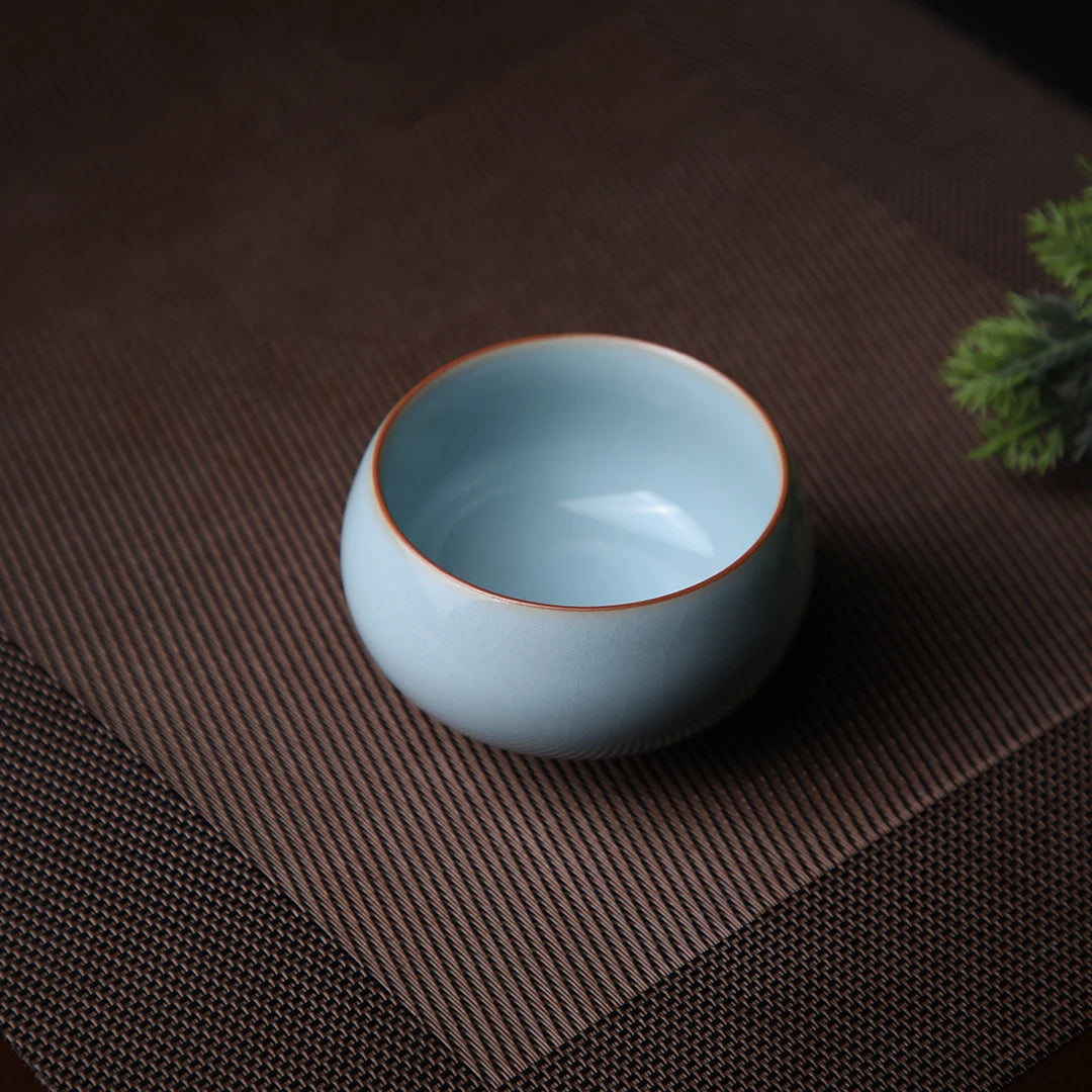 Ru Ware Sky-Blue Glazed Raw Ore Arhat Teacup 80ml