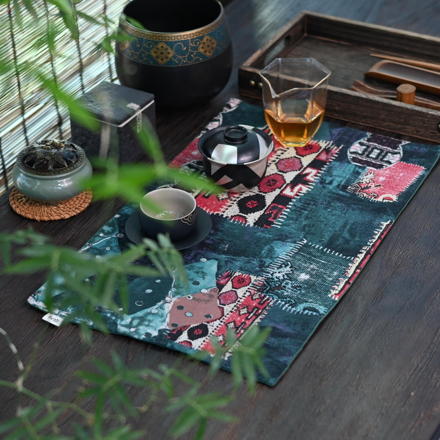 Cotton and Linen Printed Absorbent Retro Tablecloth Teamat Nordic Style