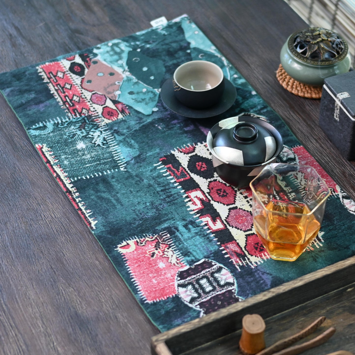 Saanwu tea table cloth made of cotton and linen for tea ceremony