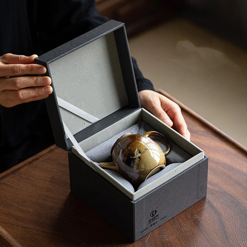 Jingdezhen Wood-fired Hand-painted Crane Underglaze Dragon-Egg Teapot