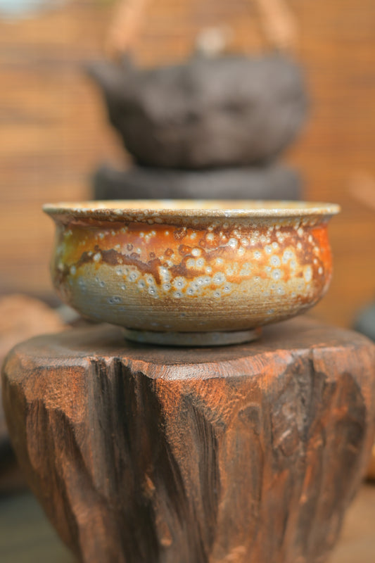 Unique Piece Wood-Fired Coarse Pottery Pu'er Cup 80ml