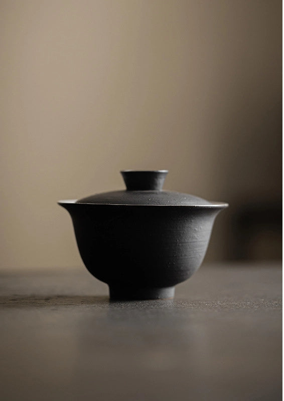 Wabi-Sabi Handmade Gaiwan – Minimalist Kohiki Clay Cup