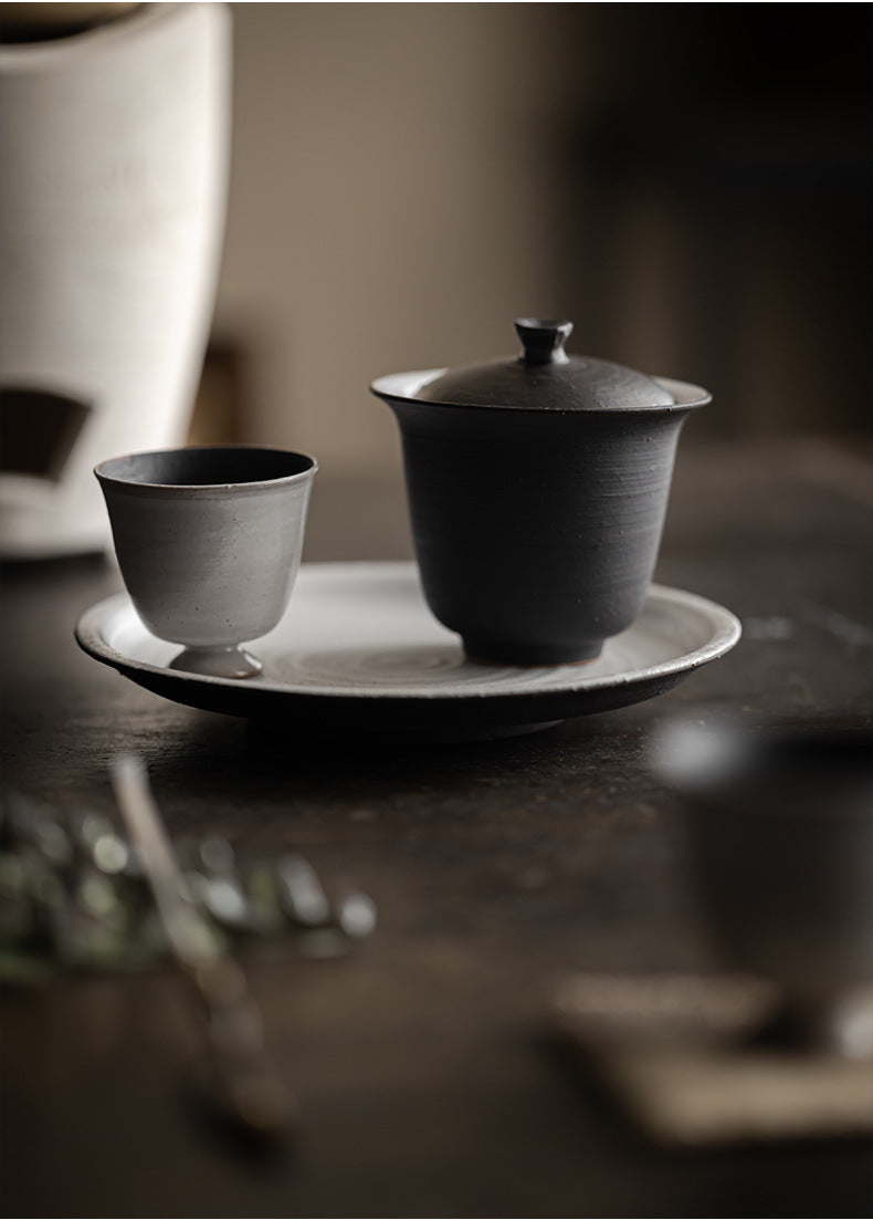 Handcrafted Kohiki Clay Gaiwan – Wabi-Sabi Tea Experience