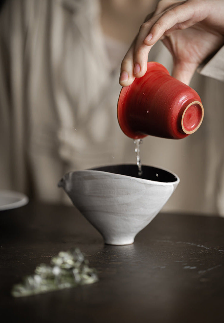 Japanese-Inspired Wabi-Sabi Gaiwan, Handmade Kohiki Clay