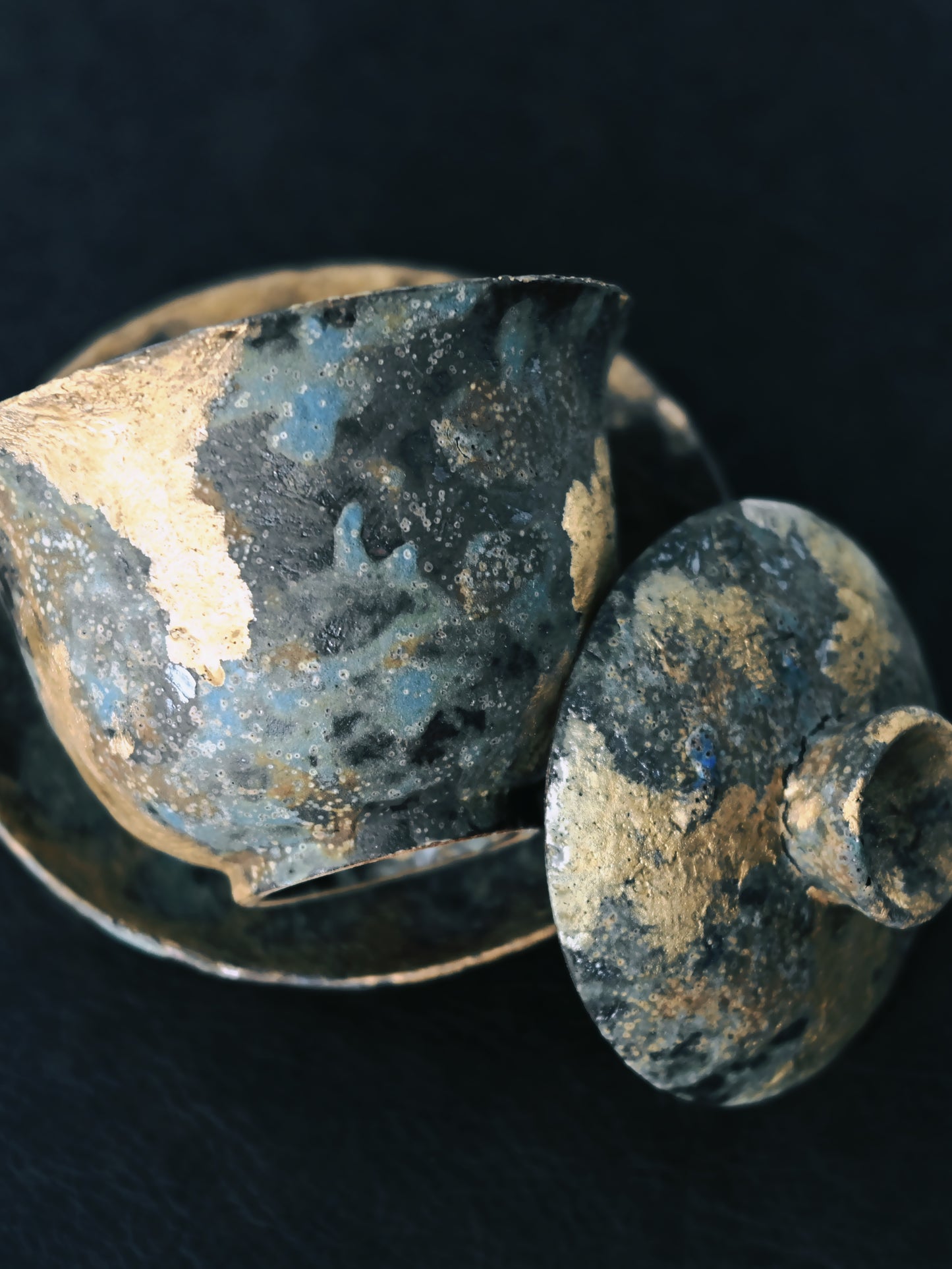 Handcrafted Gold-Traced Gaiwan(Lidded Bowl) – "Relic Revival" Collection