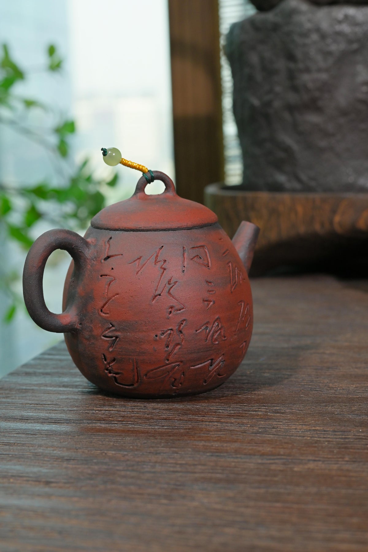 One-of-a-kind studio wood-fired unglazed teapot with 100ml compact capacity for aged Pu-erh tea brewing