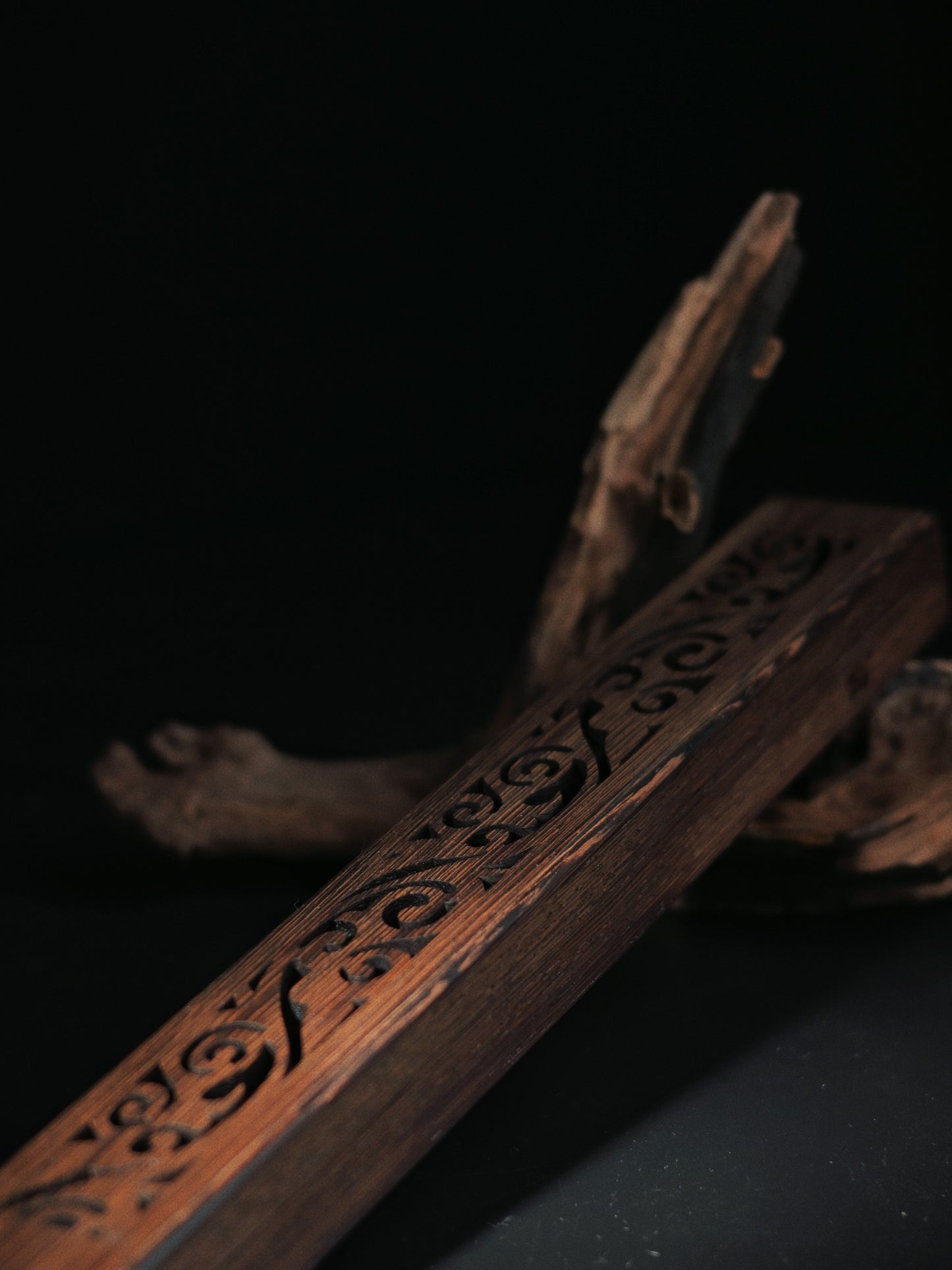 Hollow Carved Wenge Wood Incense Sticks Burner