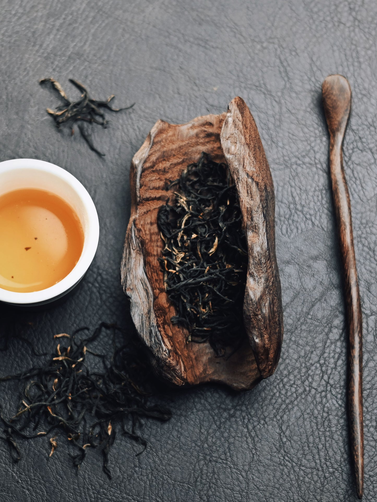 Hand-Carved Wabi-Sabi Irregular Wooden Tea Scoop