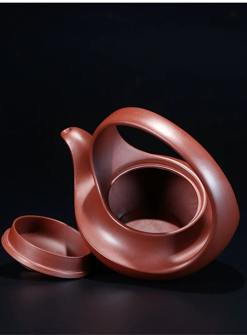 Yixing Teapot Purple Clay Hand Made Qu Pot