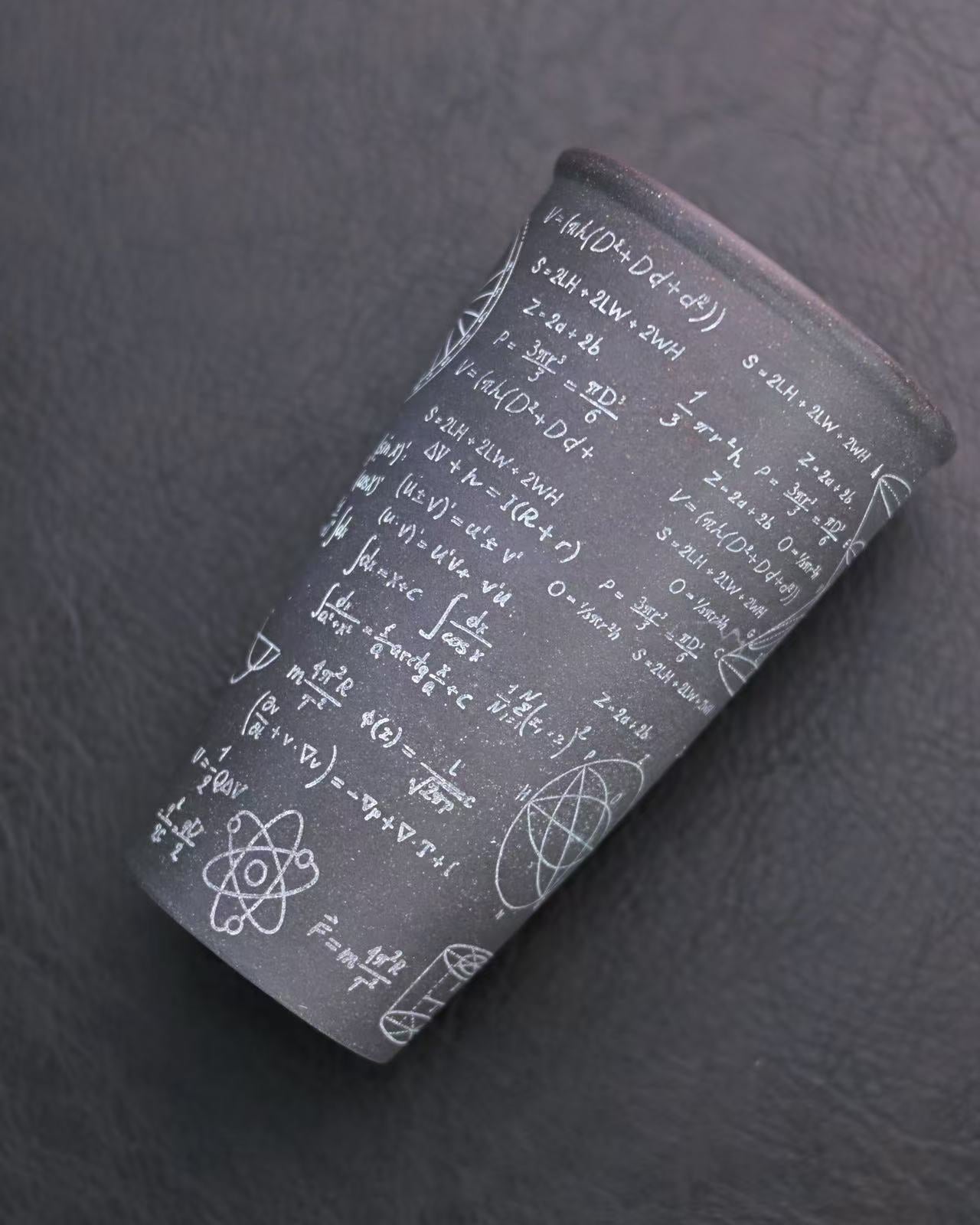 Saanwu Studio Yixing Zisha clay calculus and math equation pattern cup with large capacity of 300 ml