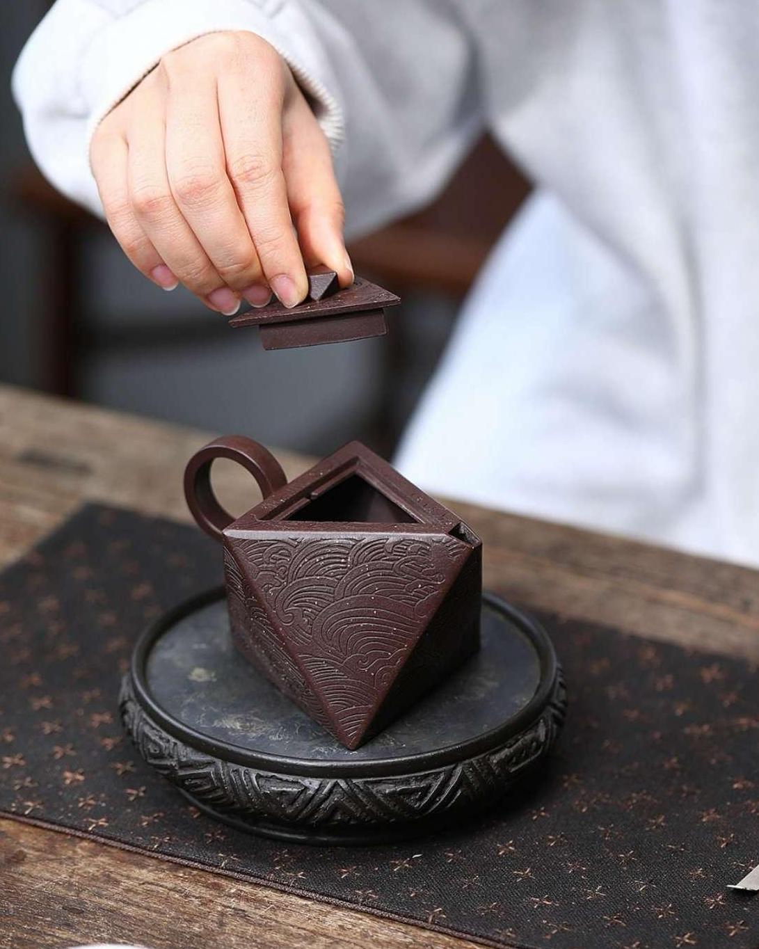 Yixing Purple Clay "Octagonal Insight" Zisha Teapot