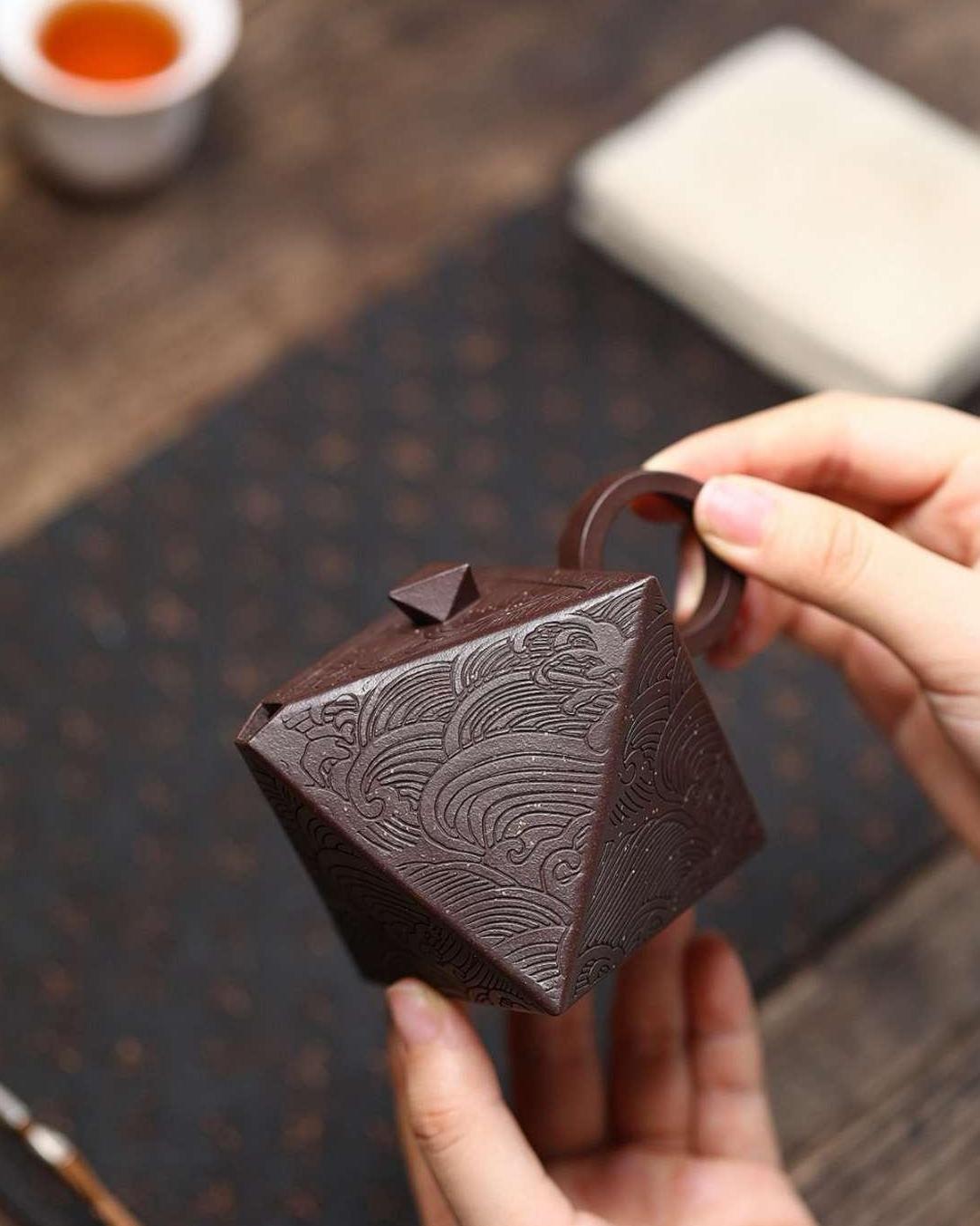 Yixing Purple Clay "Octagonal Insight" Zisha Teapot