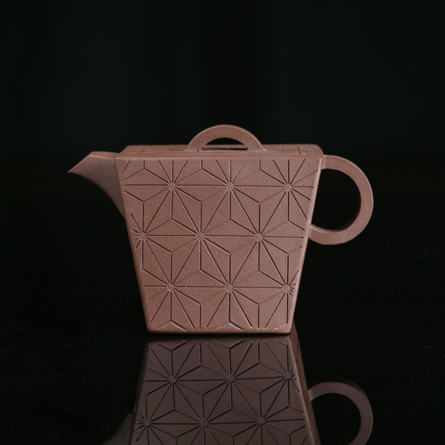 Yixing Purple Clay Geometric Rhombus Zisha Teapot