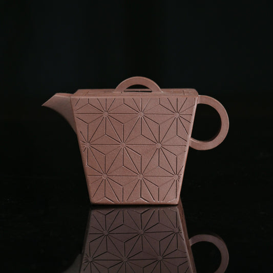 Yixing Purple Clay Geometric Rhombus Zisha Teapot