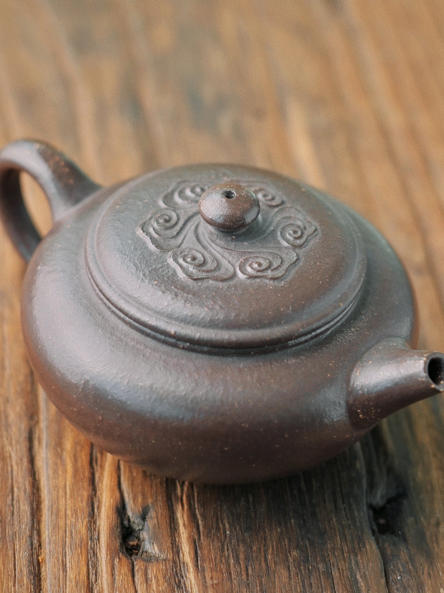 Yixing Purple Clay Auspicious Clouds Zisha Teapot