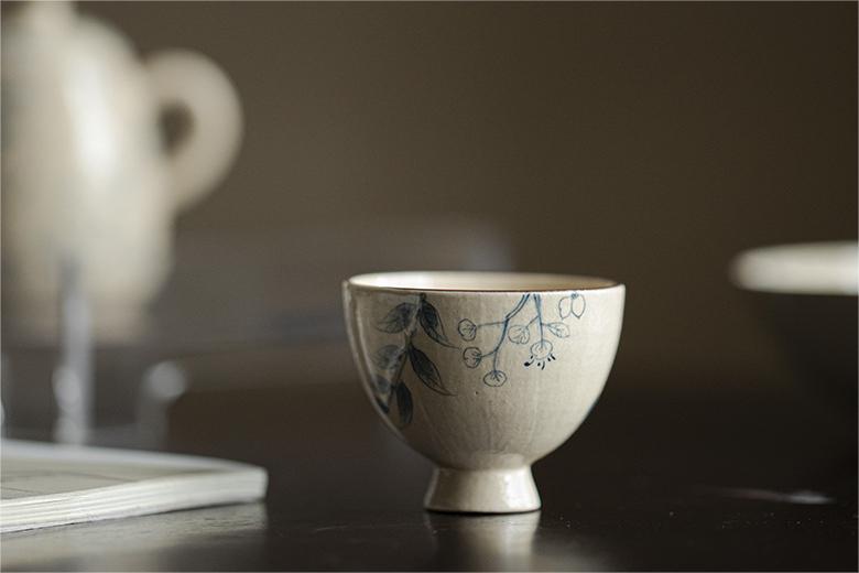 Japanese Mino tea cup Kohiki Porcelain.