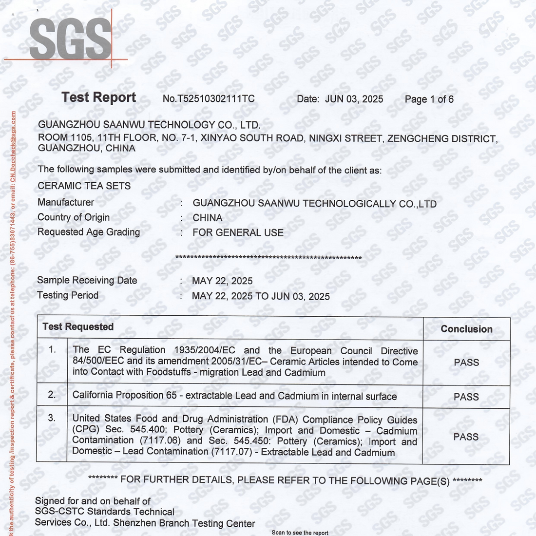 Our Ceramic Tea Set Passes SGS Safety Testing, Compliant with Global Food Contact Standards