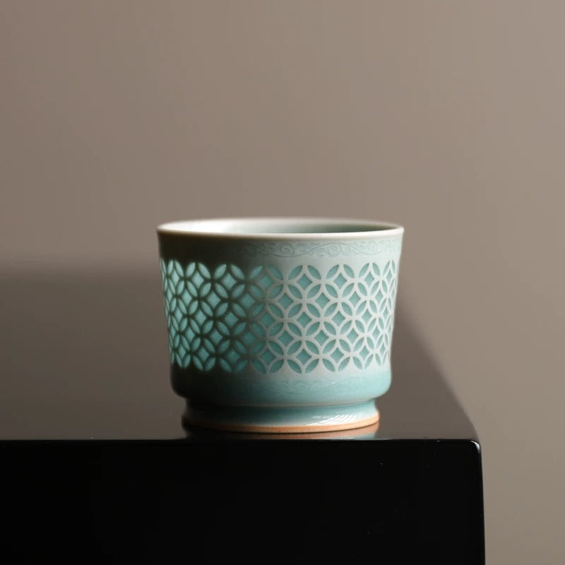 Longquan Celadon Linglong Teacup 70ml