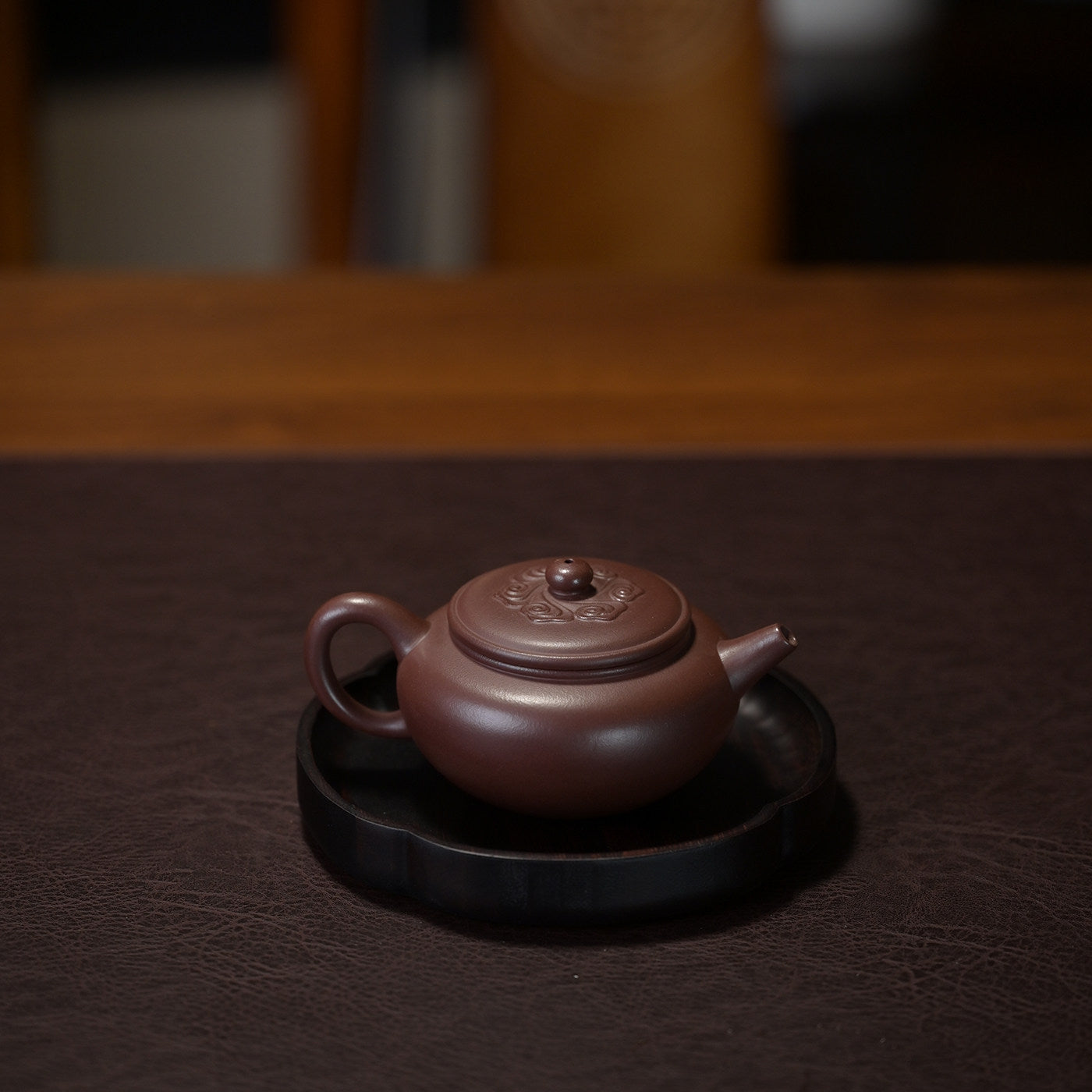 Yixing Purple Clay Auspicious Clouds Zisha Teapot 170ml