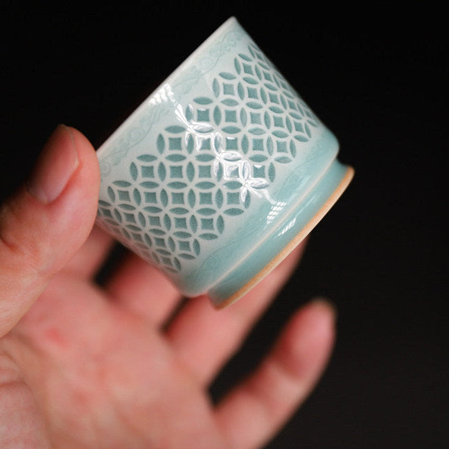 Longquan Celadon Linglong Teacup 70ml