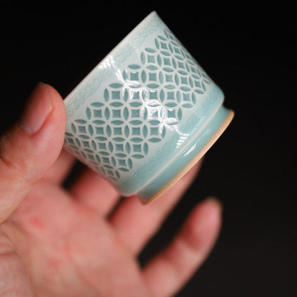 Longquan Celadon Linglong Teacup 70ml
