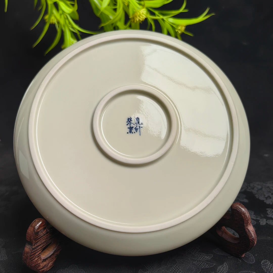 Antique-Style Blue And White Porcelain Hand-Painted Peony Tea Tray