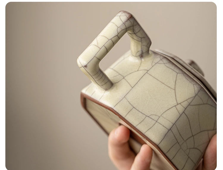 Longquan Celadon Ge Kiln Octagonal Teapot