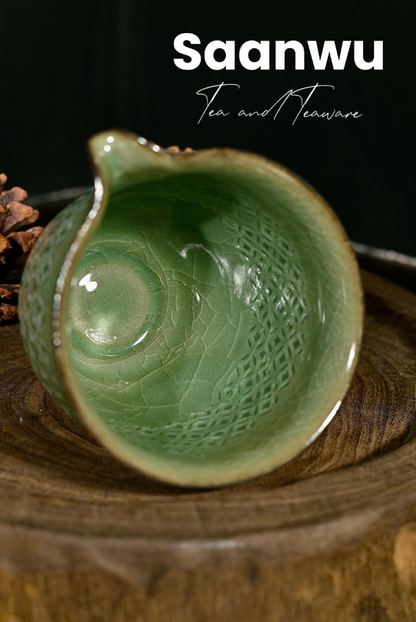 Unique Piece Longquan Celadon Translucent Lattice Pitcher 150ml